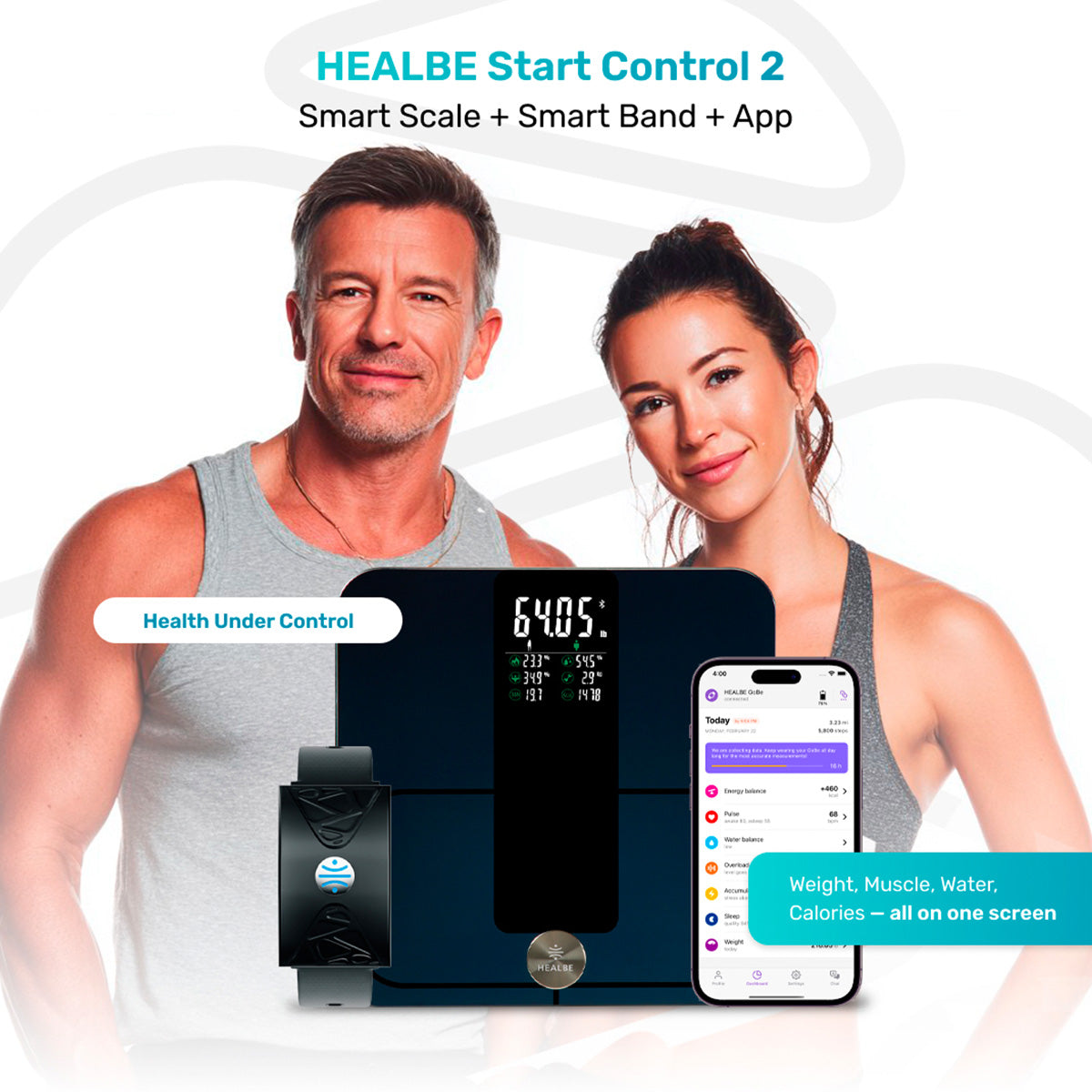 Skin Sensor Calorie Tracker and Smart Scale Bundle
