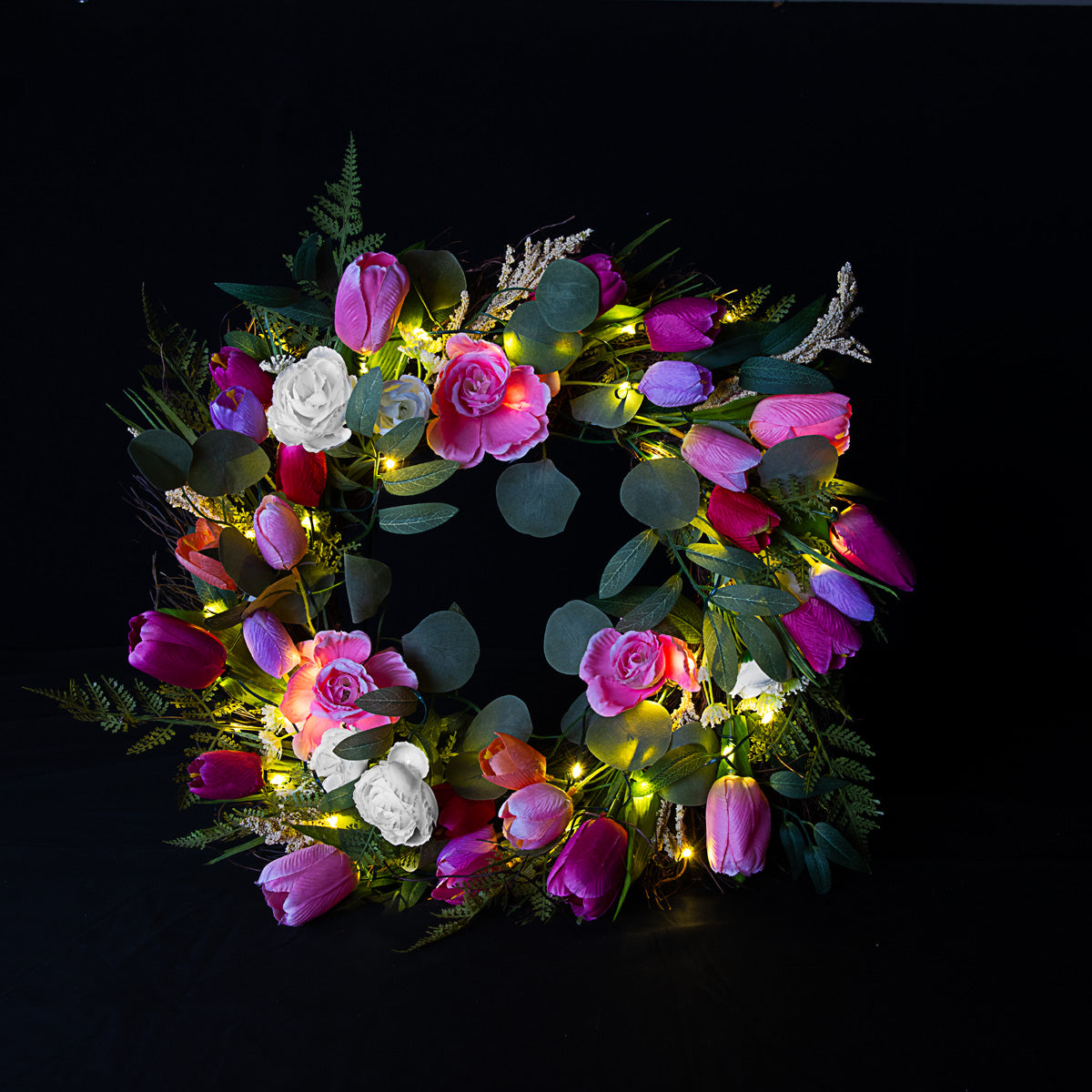 24'' Solar LED Wreath