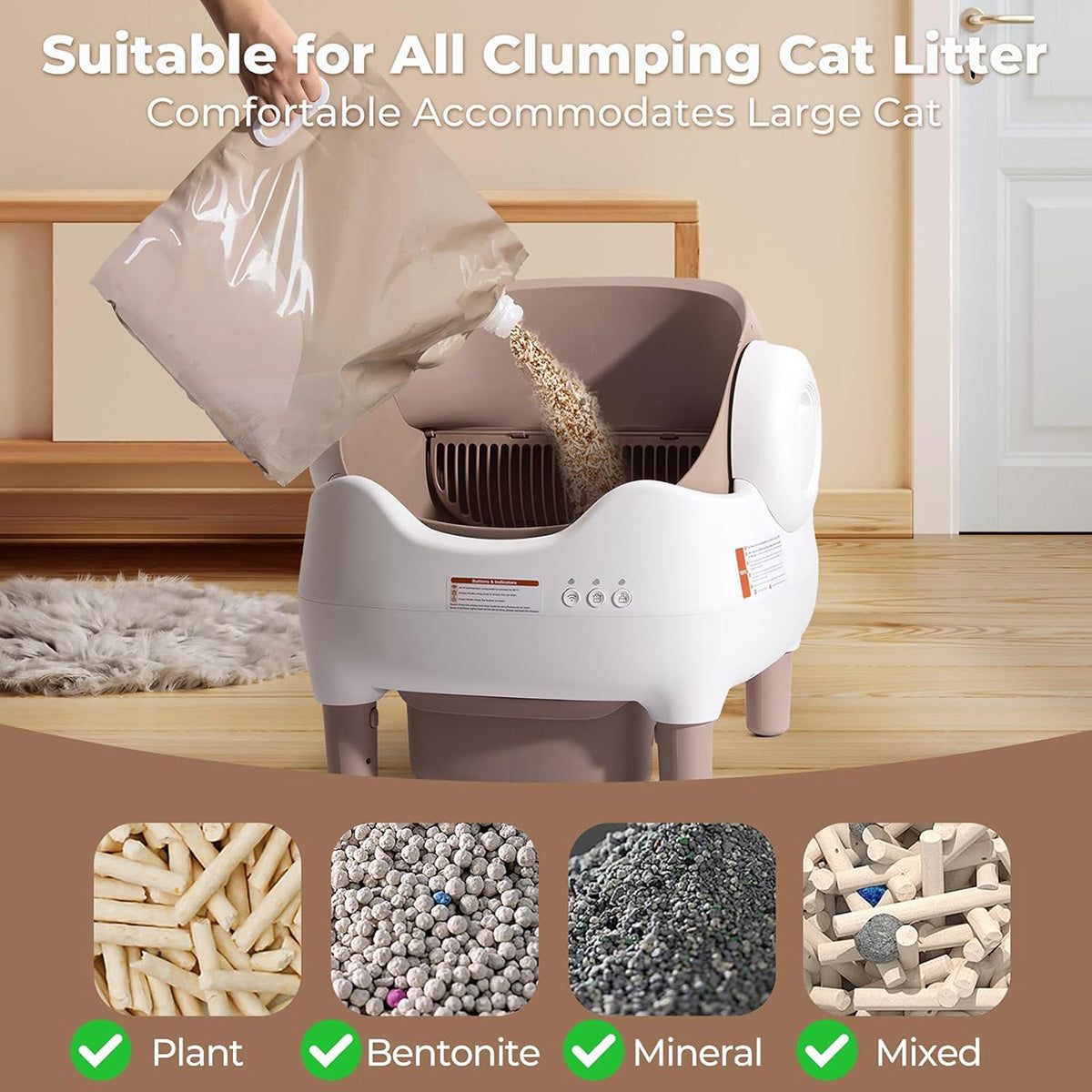 Odor Control Self-Cleaning Kitty Litter Box