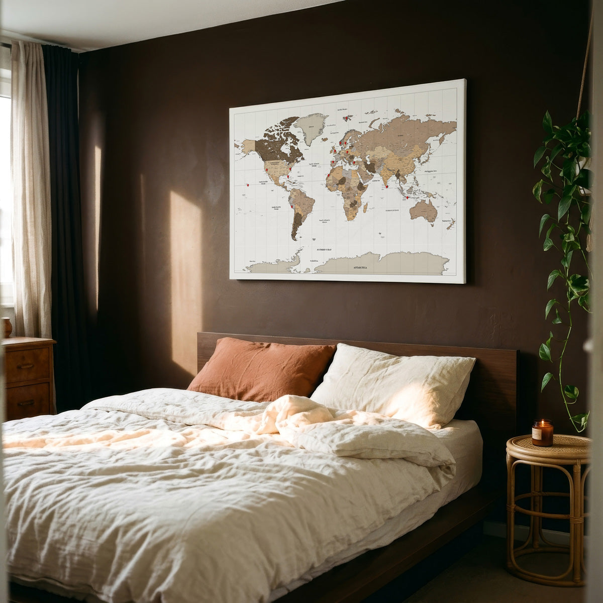 Pin and Remember Photo-Linked World Map with Pins