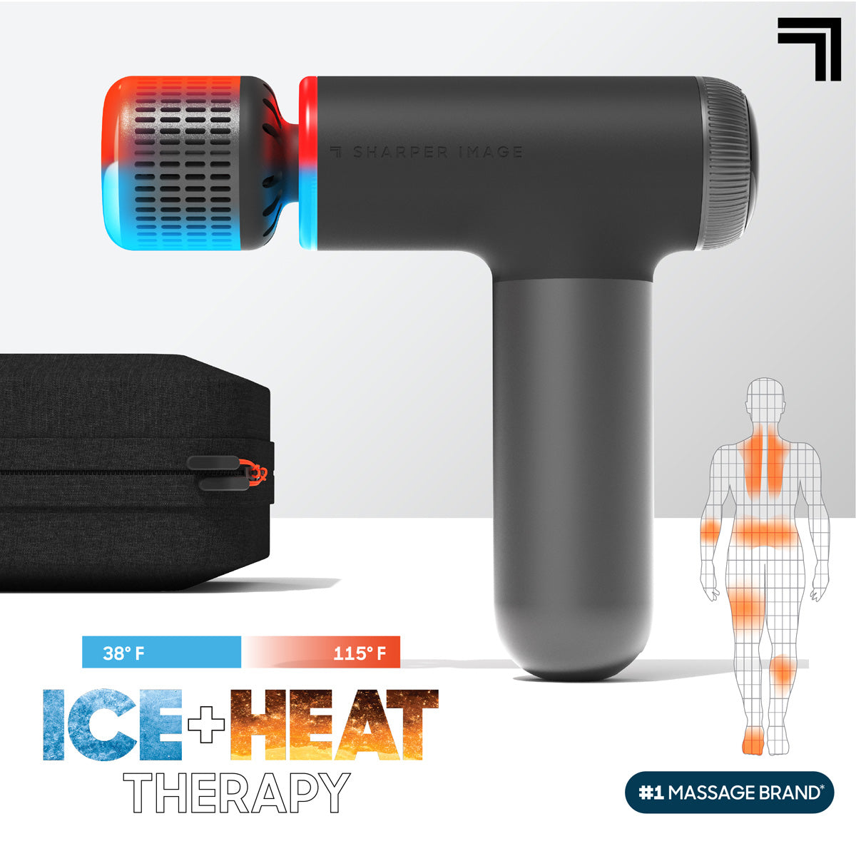 PowerBoost Pro Plus Hot and Cold Compact Massage Gun by Sharper Image