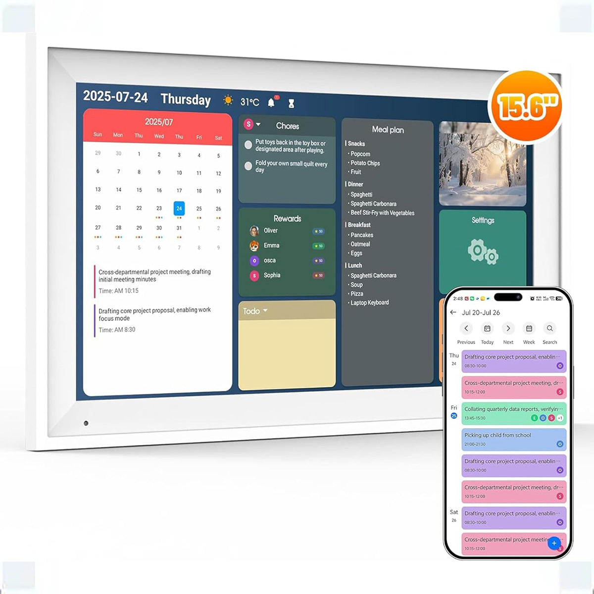 Digital Calendar and Family Frame