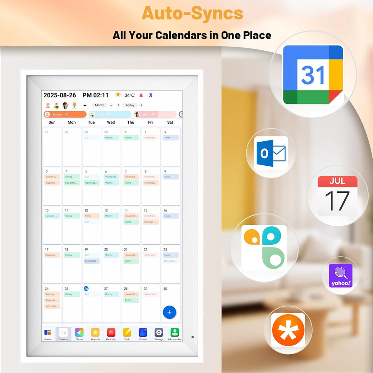 Digital Calendar and Family Frame