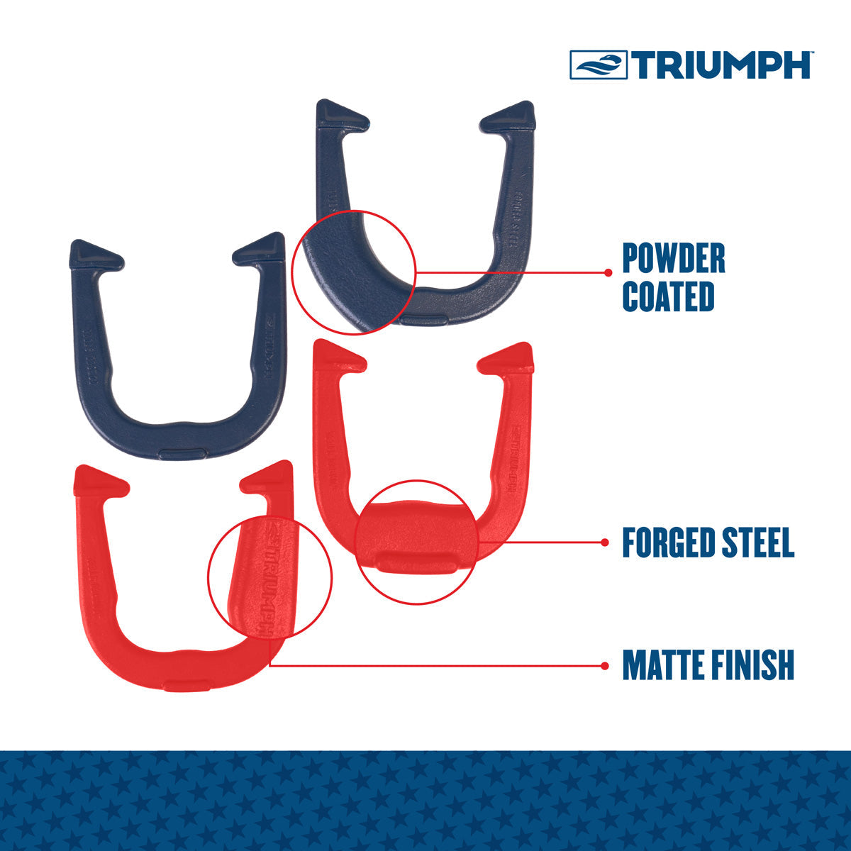 Patriotic Forged Horseshoes