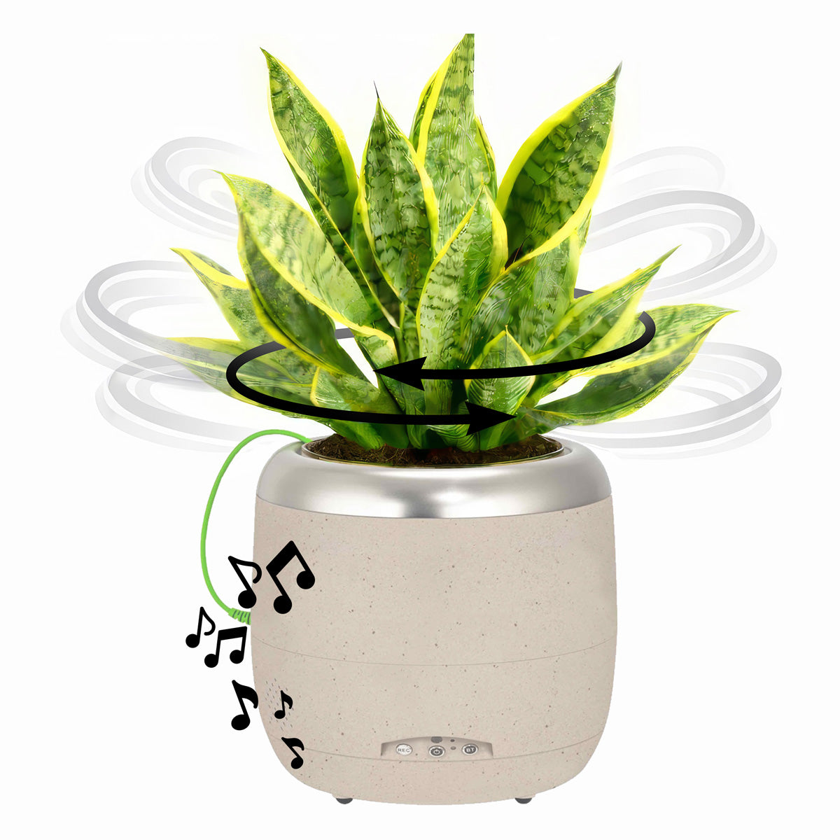 Interactive 6'' Smart Plant Pot with Speaker