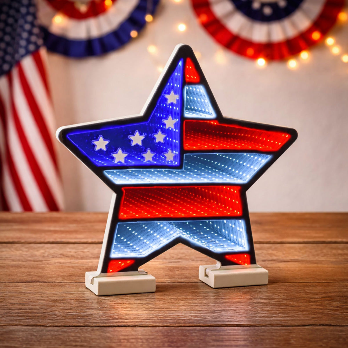 American Flag Star LED Infinity Light