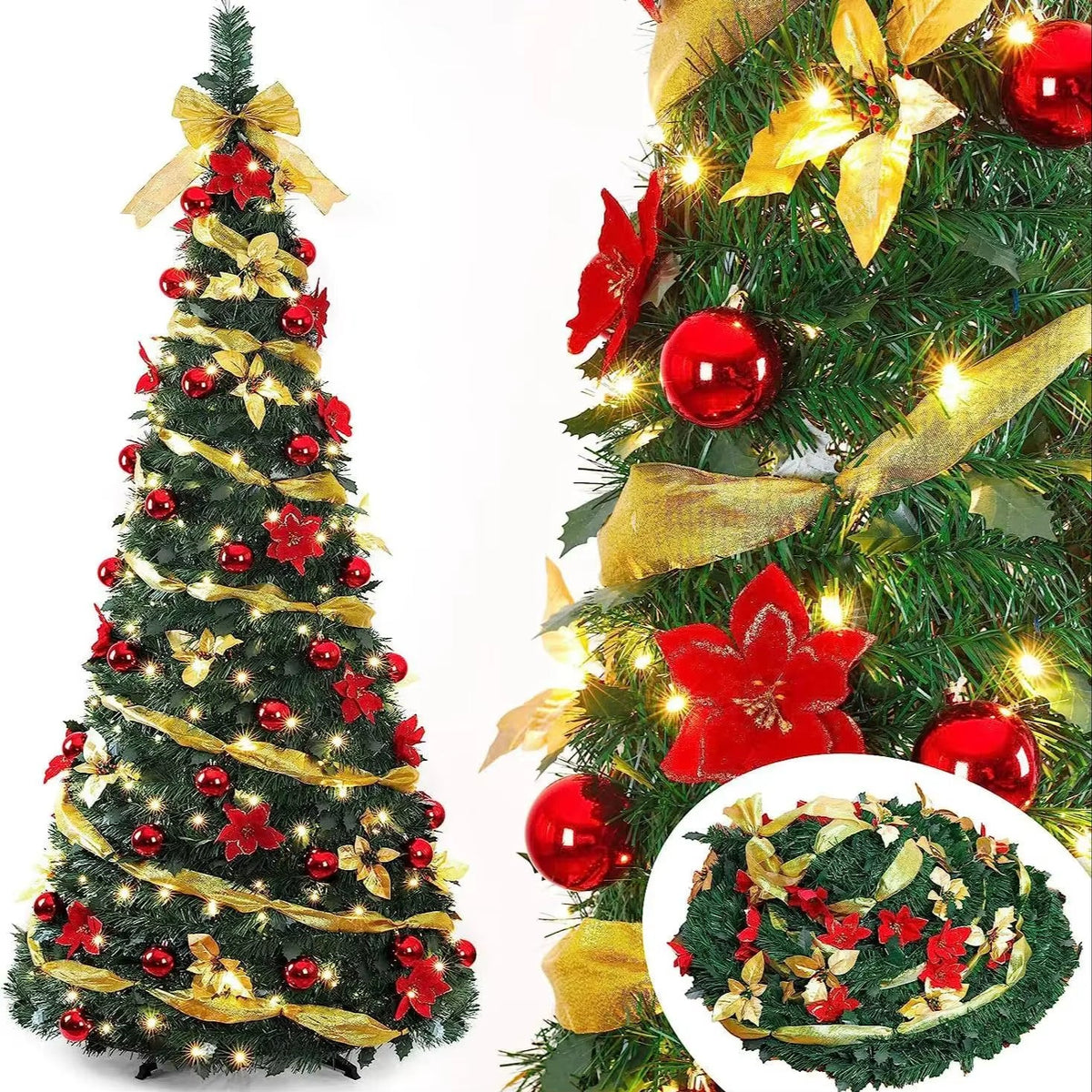 Foldable Pre-Decorated Christmas Tree
