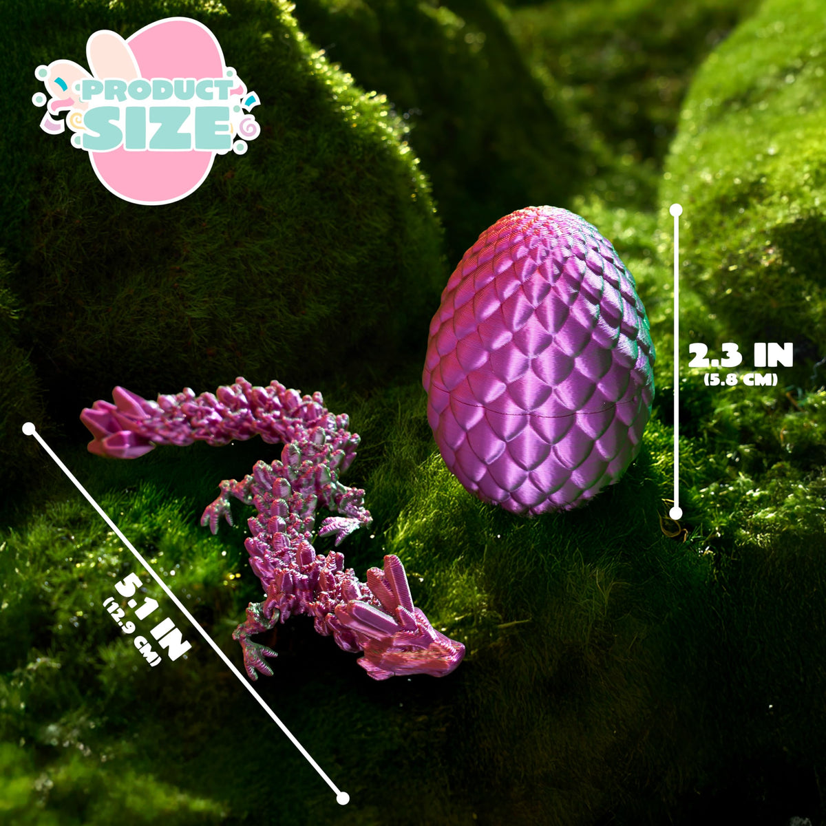 24 Pcs 3D Printed Dragon Eggs Articulated Toys for Easter Party, Egg Hunt & Classroom Prizes