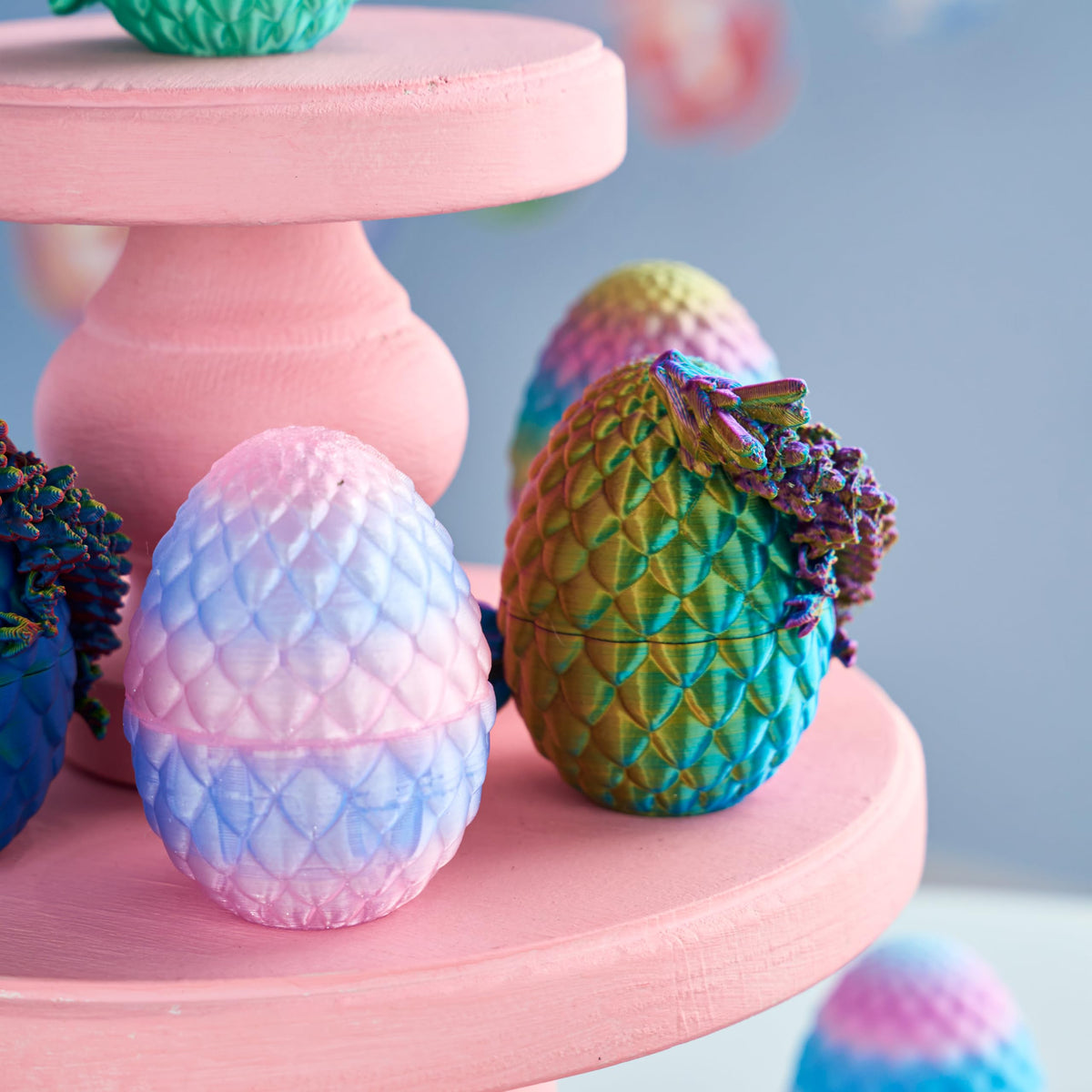 24 Pcs 3D Printed Dragon Eggs Articulated Toys for Easter Party, Egg Hunt & Classroom Prizes