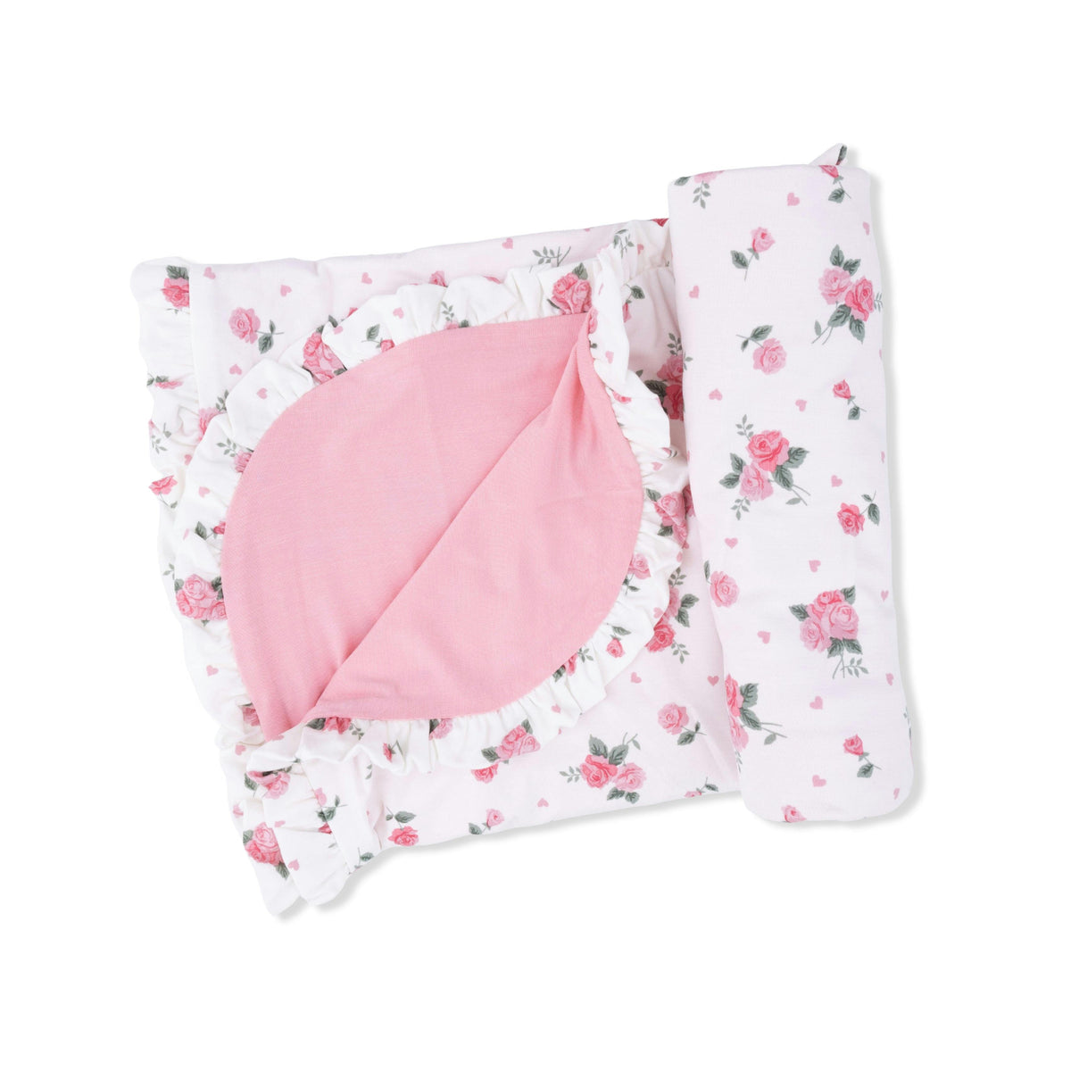 Pink Rosettes - Ruffle Blanket