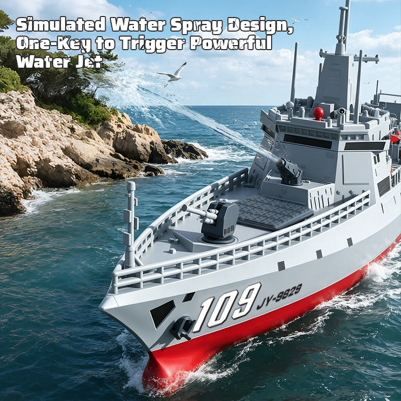 Water-spraying, crash-resistant, and drop-proof remote-controlled boat-BJ01