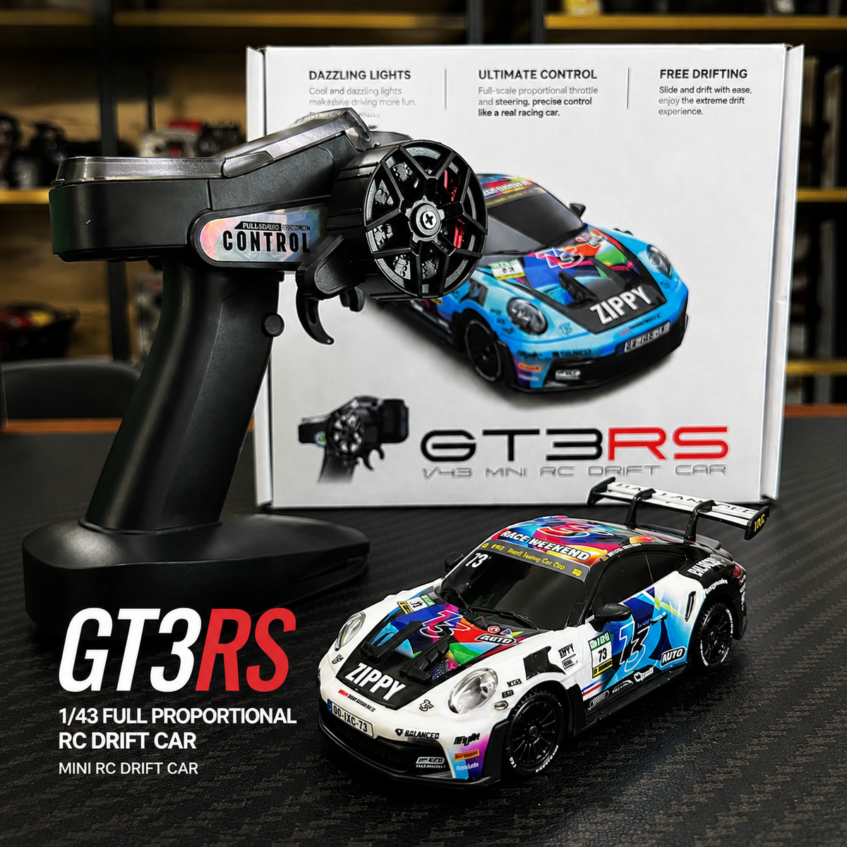 1:43 Scale RTR 4WD High-Speed GT3 RS RC Race Car - JX02