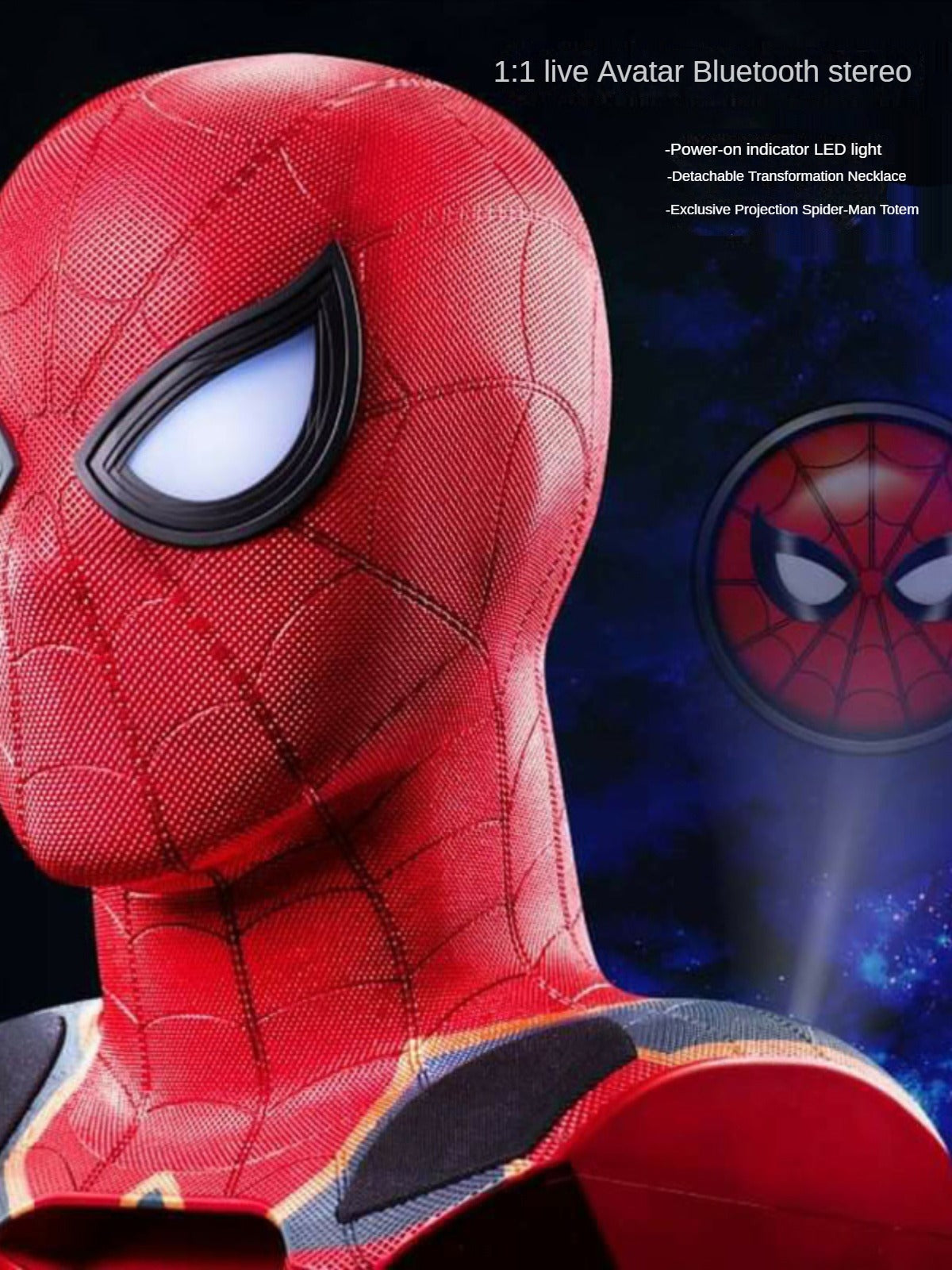 Camino 1:1 Helmet-Shaped Bluetooth Speaker — Spider-Man / Iron Man / Darth Vader | 21W Hi-Fi | Collectible