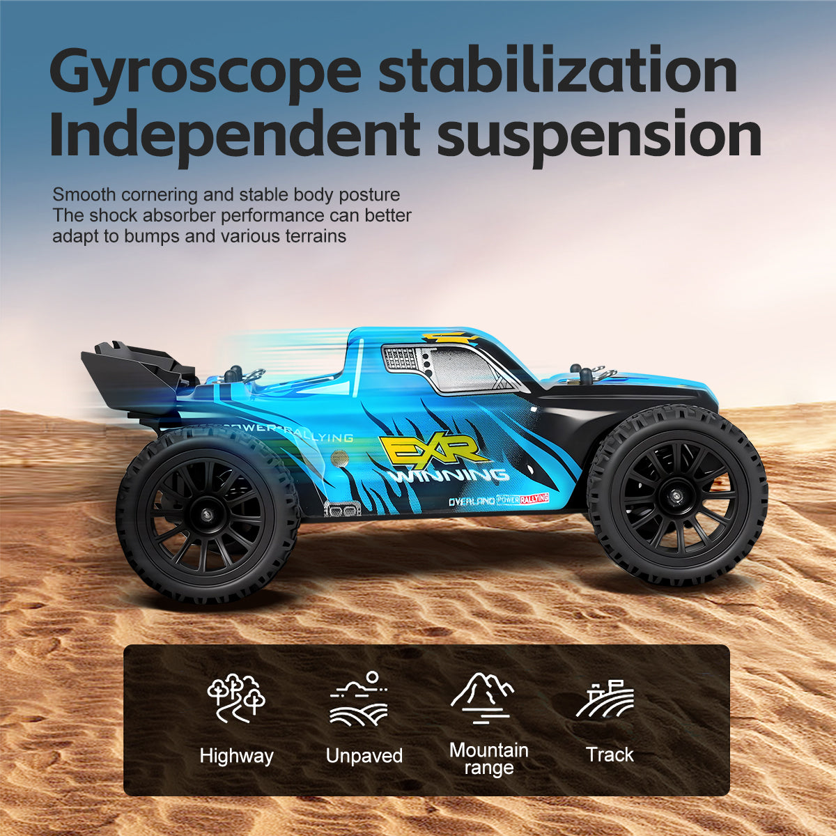 1/24 Scale Electric 2WD High-Speed Alloy Off-Road Rock-Crawling Monster Truck-WLY27