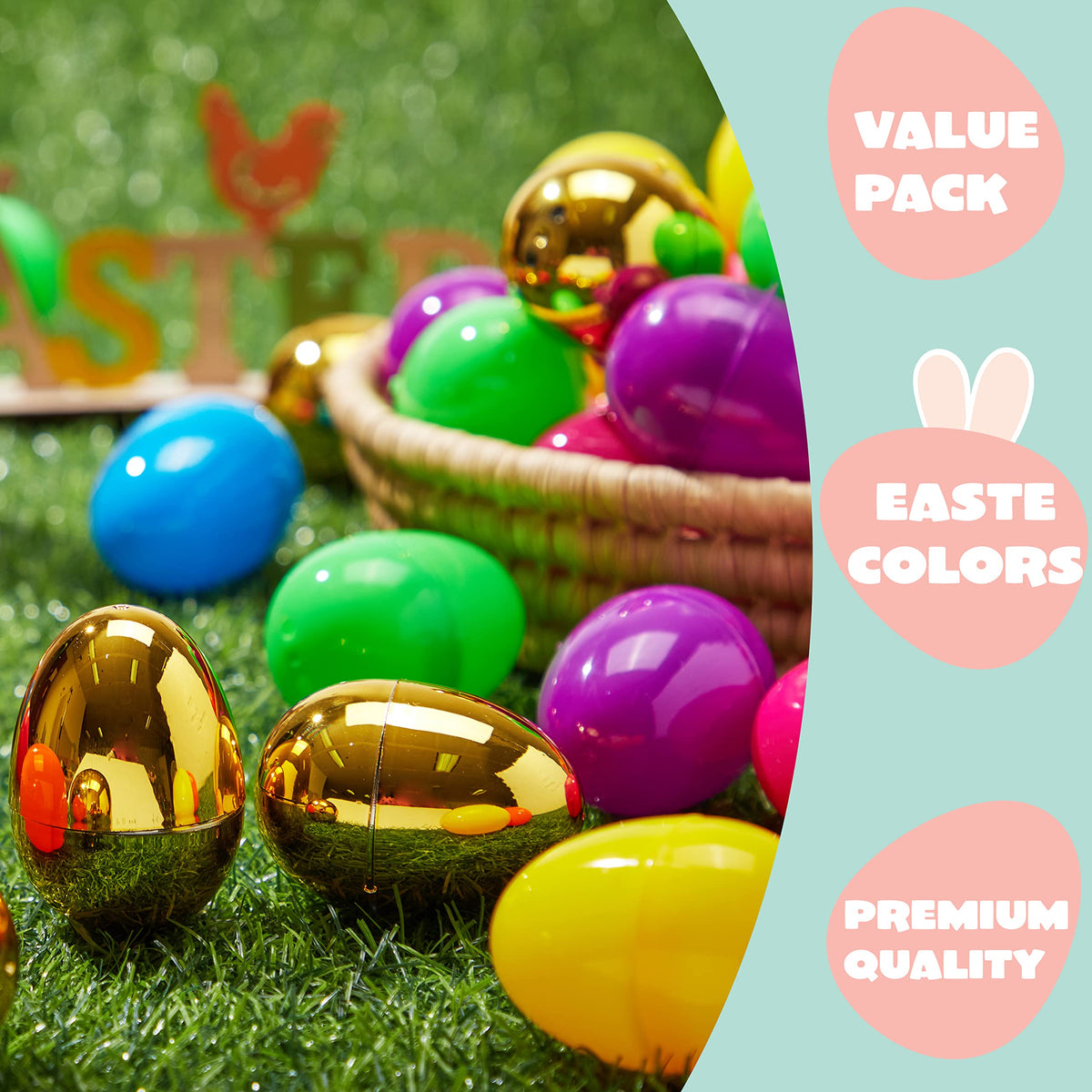300PCS Easter Egg Shells Bulk Empty Fillable for Easter Hunt