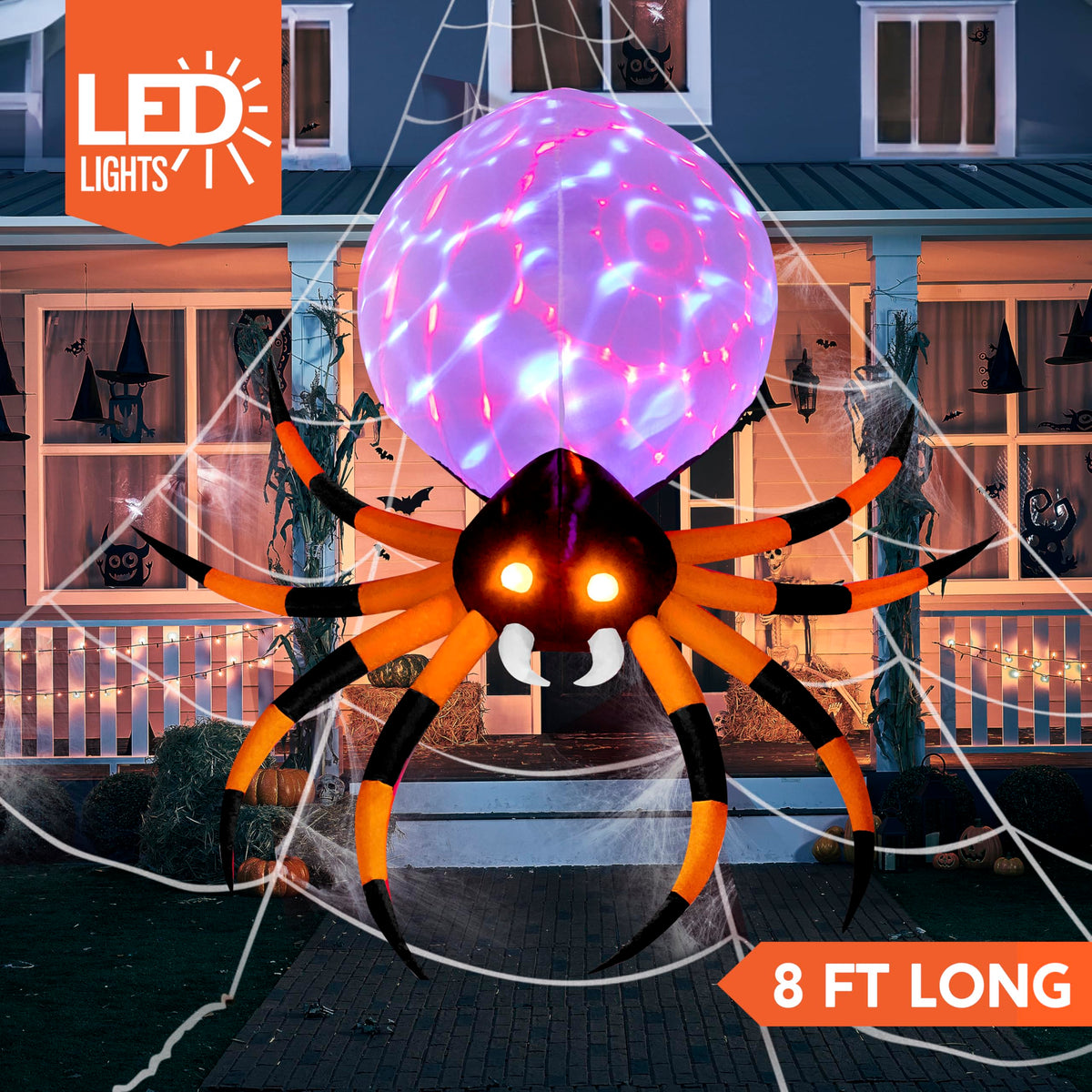 8 FT Halloween Inflatable Giant Spider Outdoor Decorations
