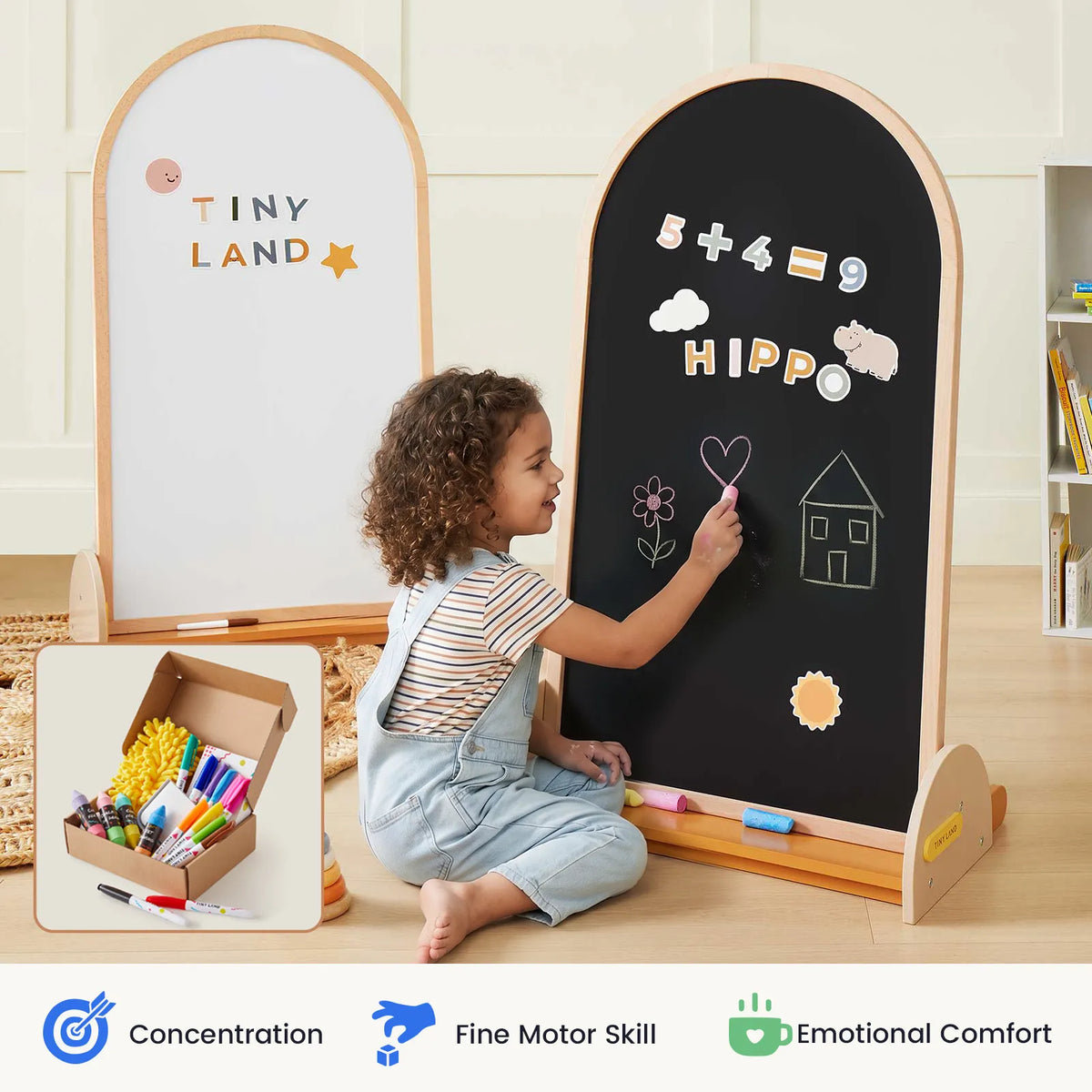 Tiny Land® Double-Sided Arched Magnet Chalkboard &  Art Kit