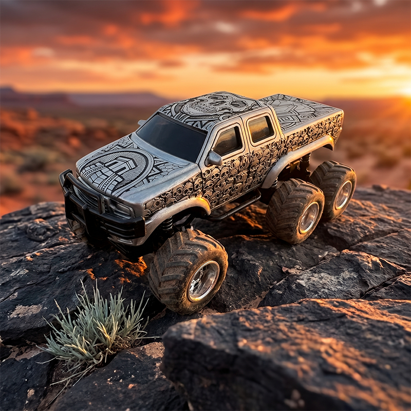 1/64 Scale Die-cast RC Car with Skull Carving – T01