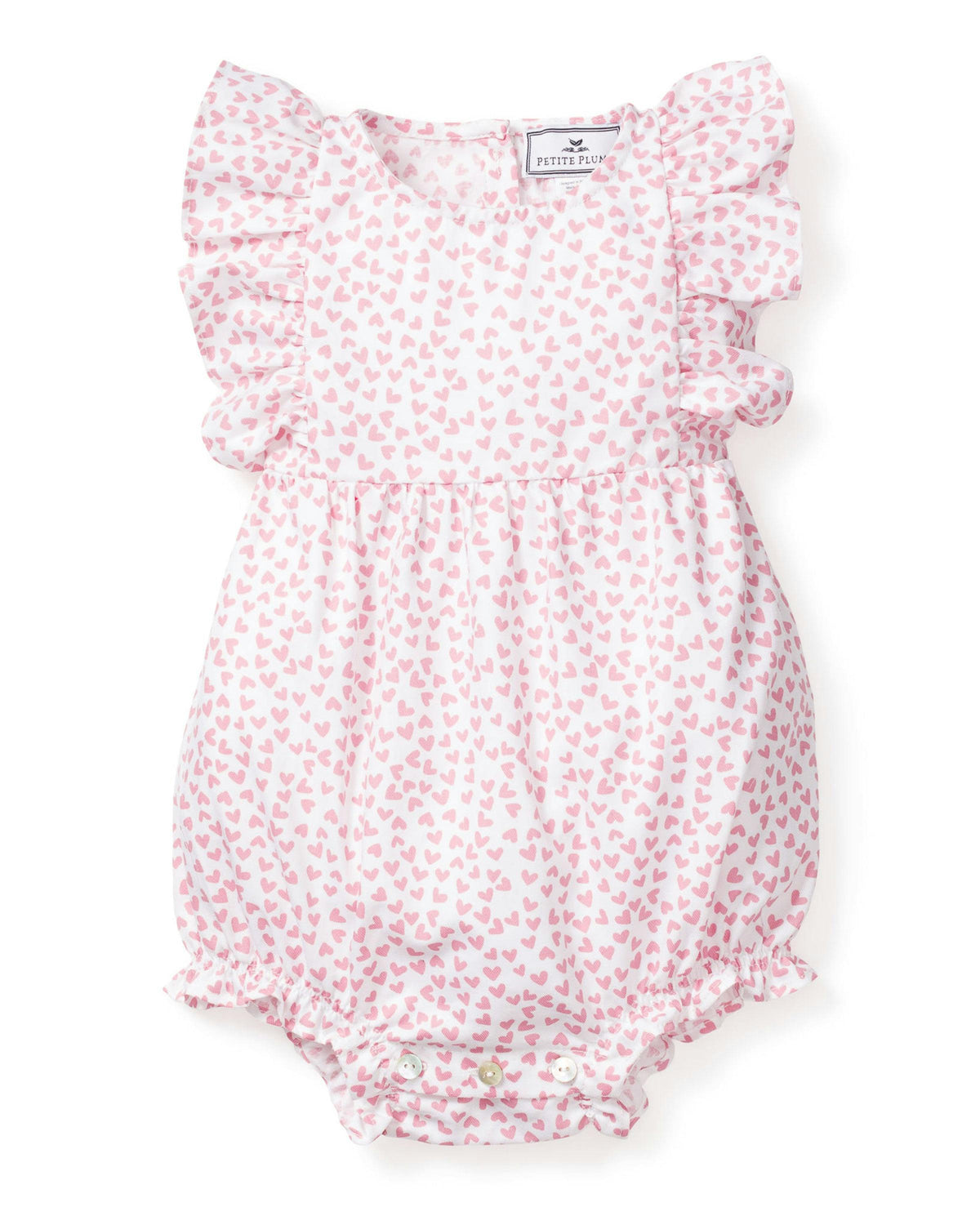 Baby's Twill Ruffled Romper in Sweethearts