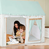 Nature-inspired Play & Art Set — Sage Easel + Forest Play House