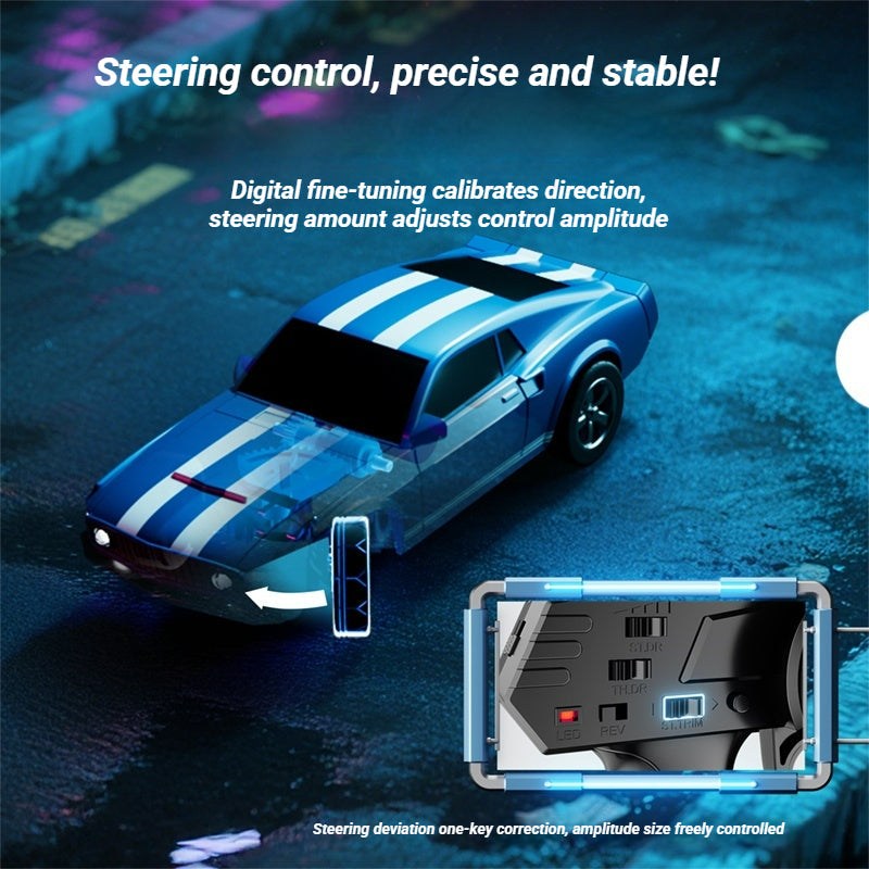 1/64 scale professional rear-wheel drive gyroscope drift Mustang retro car - LS1
