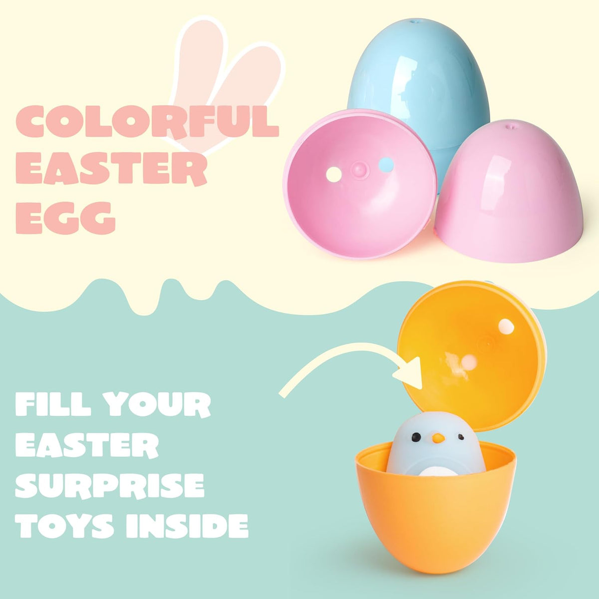 500Pcs 2.3in Colorful Bright Plastic Pastel Easter Eggs for Easter Hunt