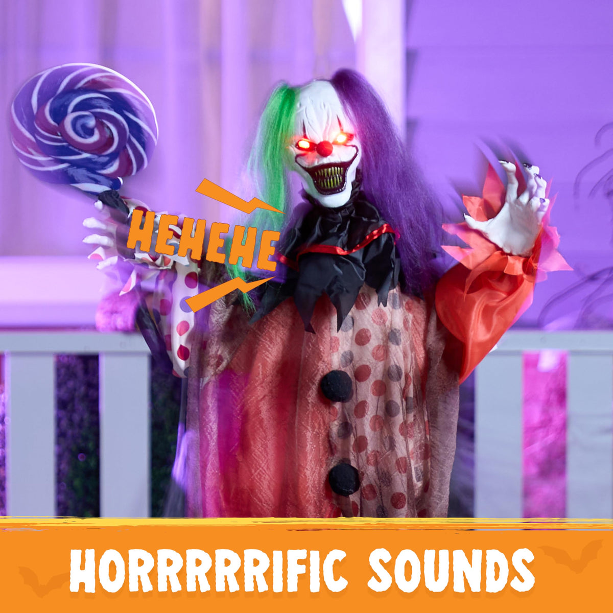 53" Halloween Hanging Clown Decorations Outdoor