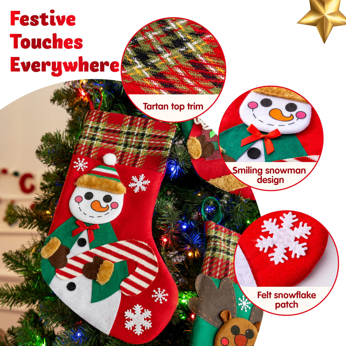 3 PCS 18" Christmas Stockings Set