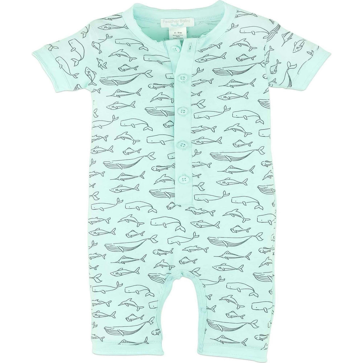 Henley Romper, Blue