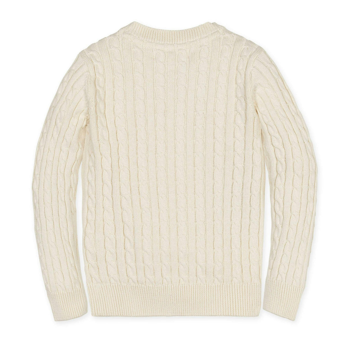 Organic V-Neck Cable Sweater