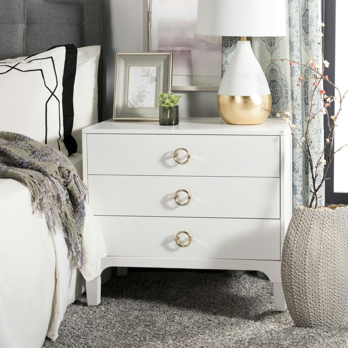 Lorna 3-Drawer Nightstand