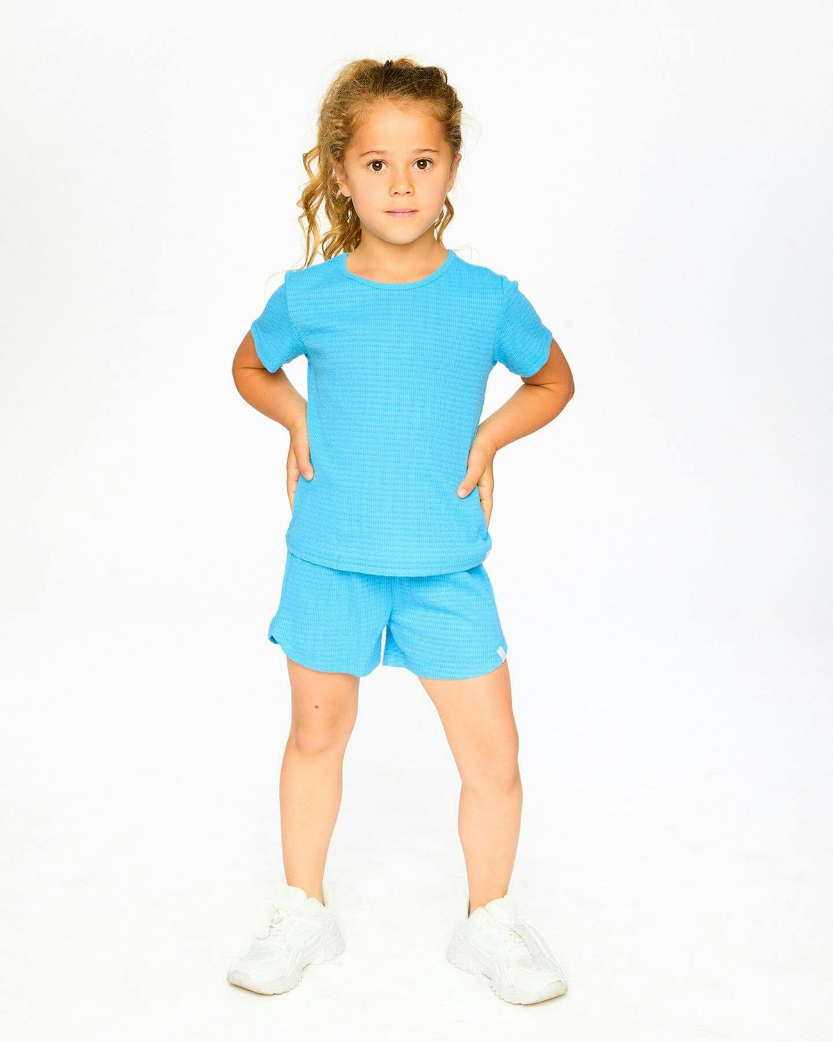Crinkle Jersey T-Shirt Blue