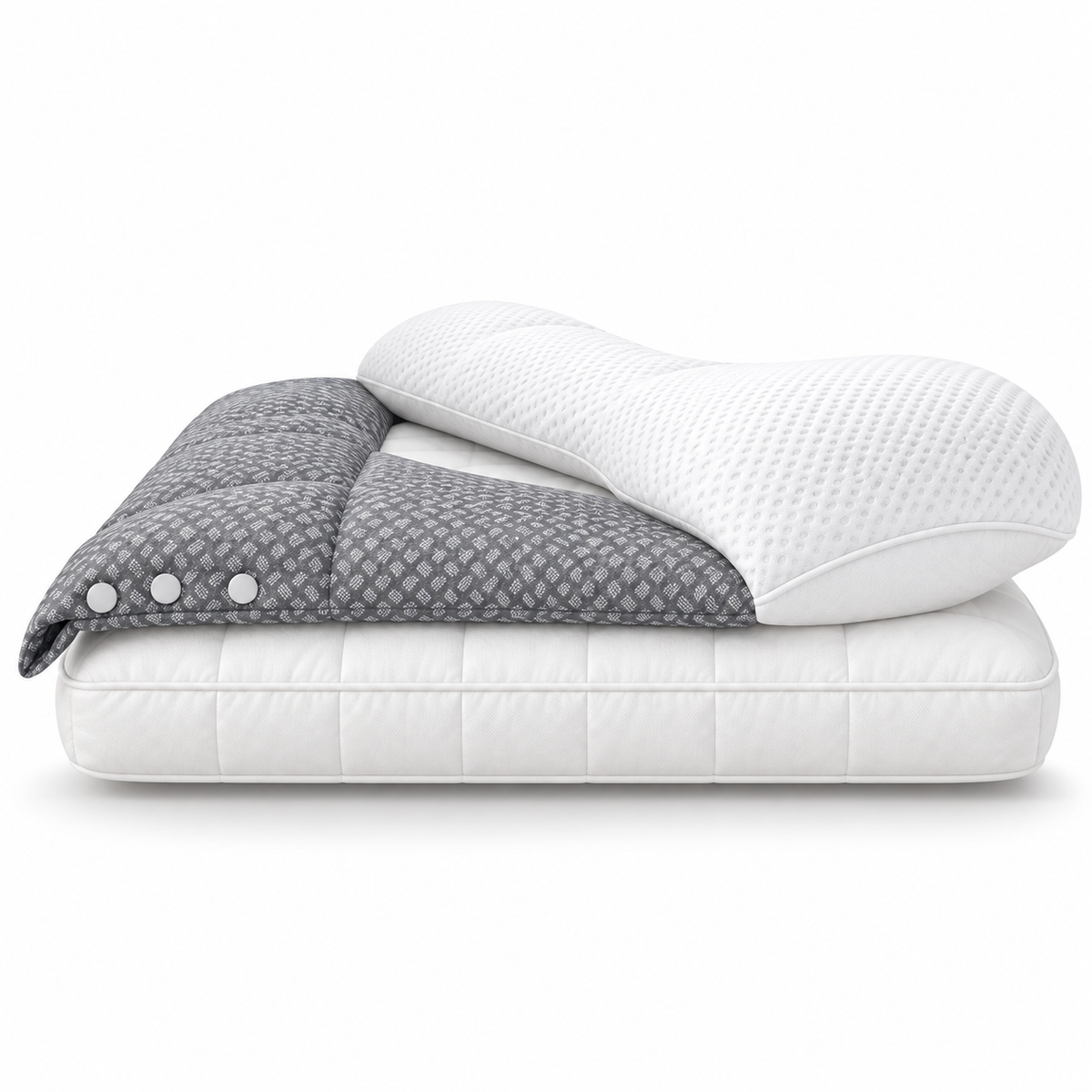 Adjustable Cervical Neck Support Pillow – Ergonomic 3-in-1 Sleeping Pillow with Detachable Neck Cushion
