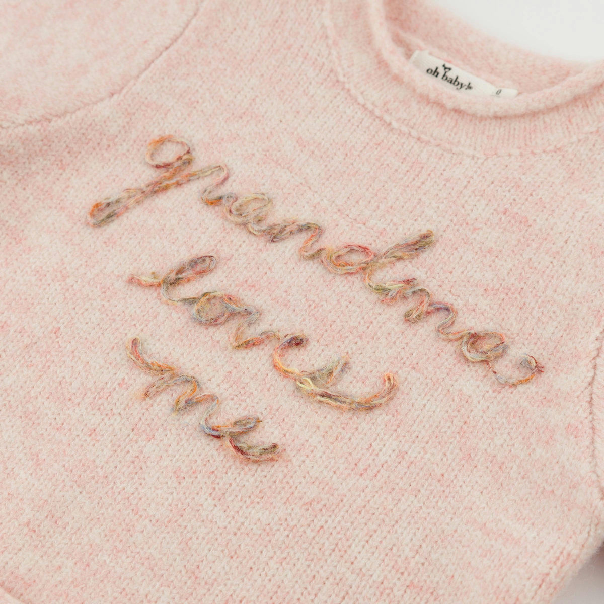 "grandma loves me" Heather Roll-Edge Pullover