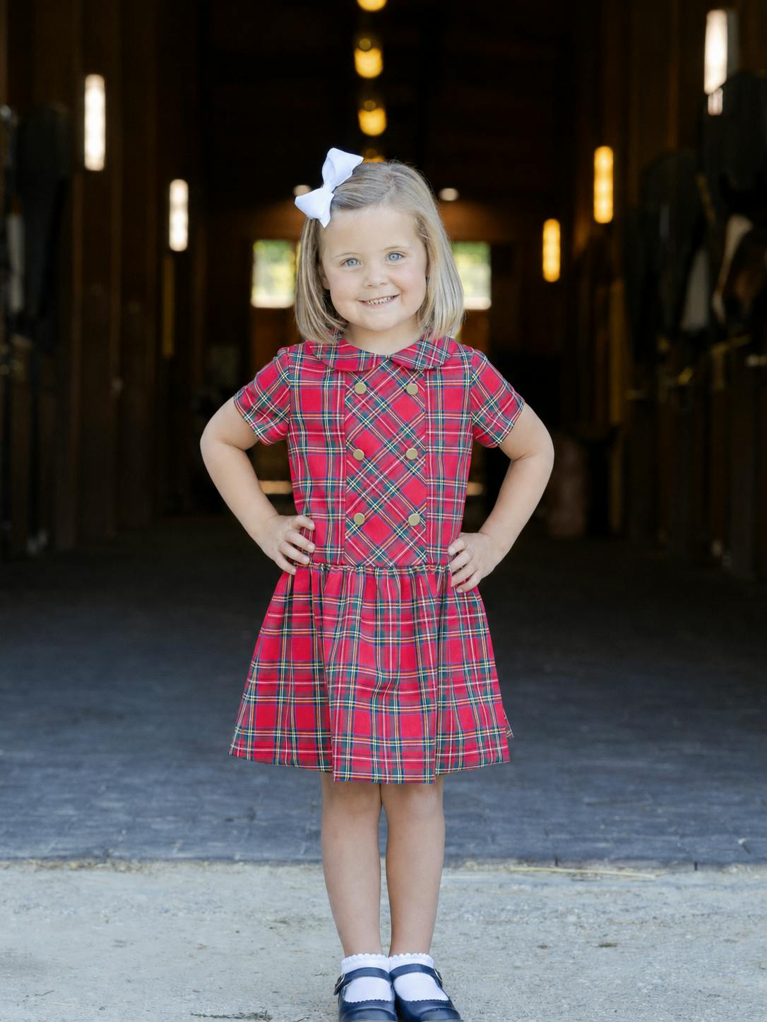 Plaid Dress with Buttons