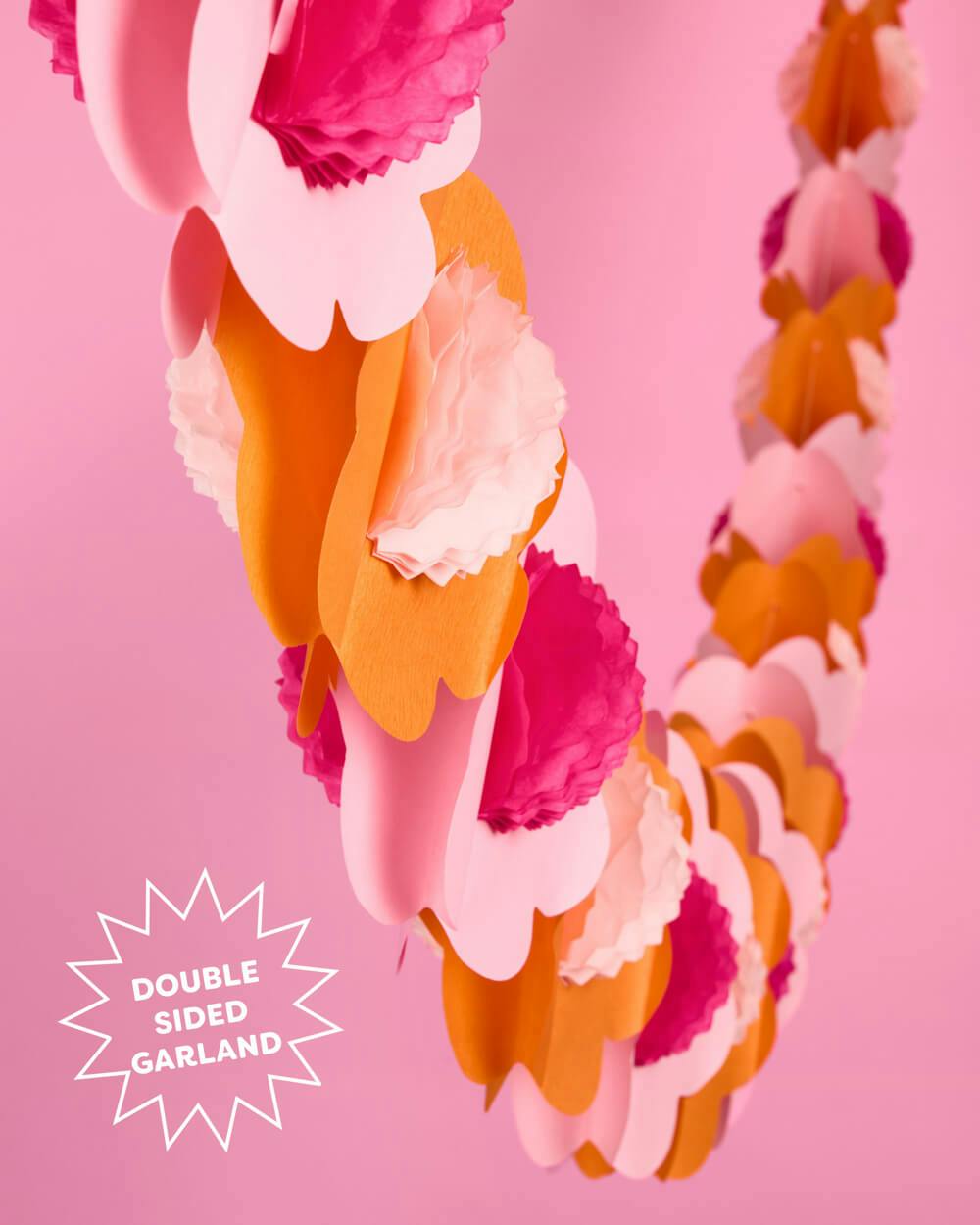 Flower Power Garland - 3D paper banner