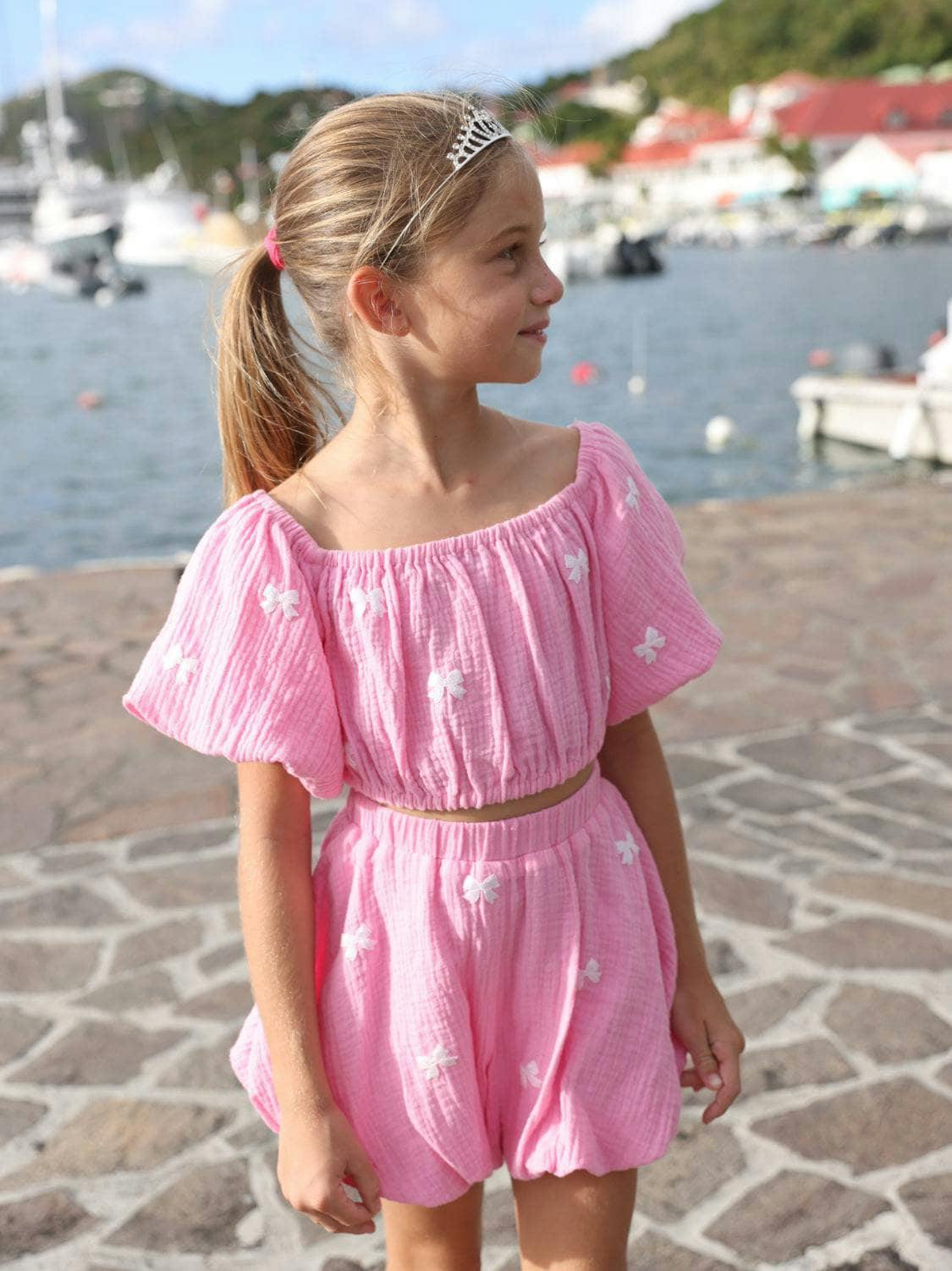 Pink Hailey Bow Bubble Set