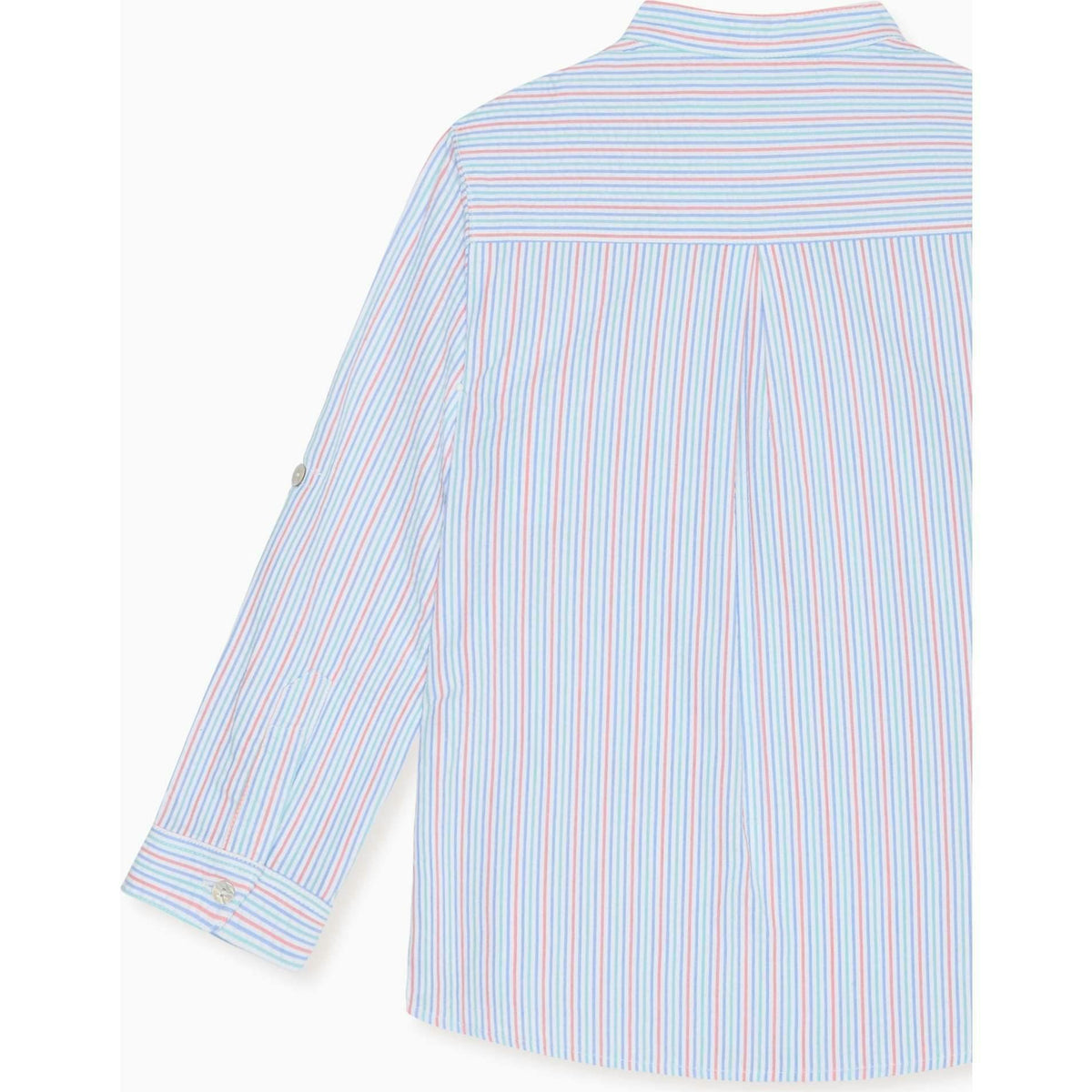 Coral Stripe Mateo Long Sleeve Boy Shirt