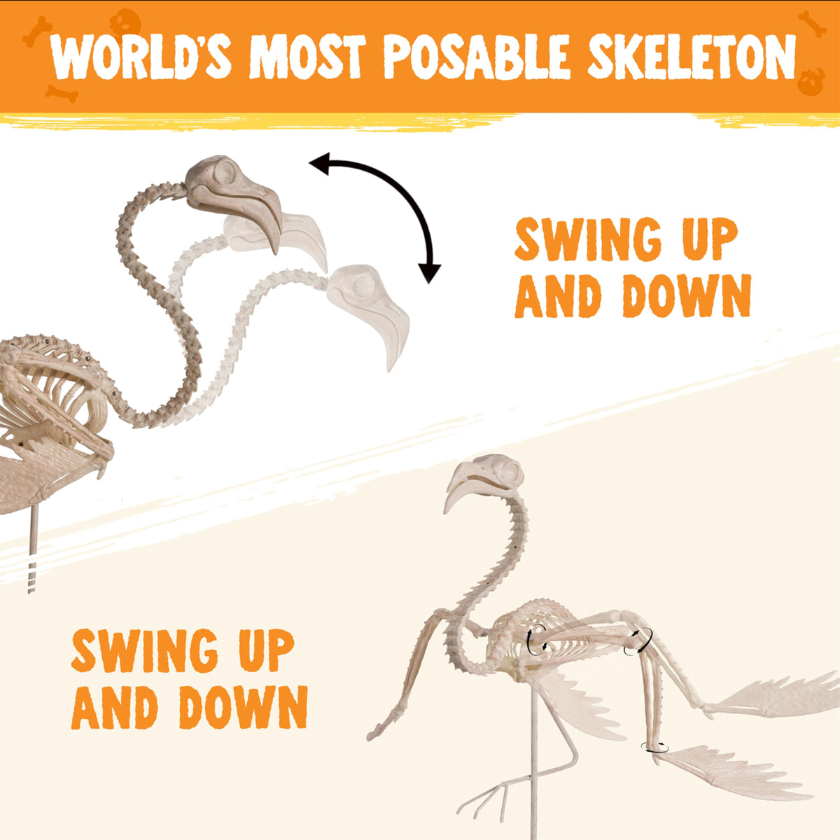 27.6 Inch Flamingo Skeleton Halloween Decorations