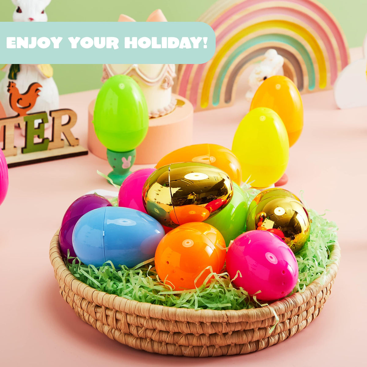 300 PCs Large Empty Eggshells Fillable for Easter Hunt