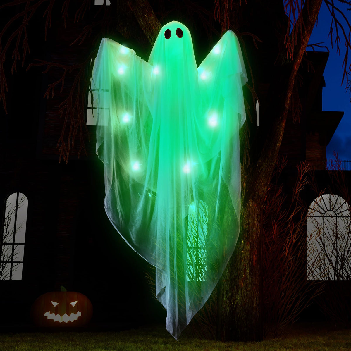 47” Halloween Hanging Light up Ghost