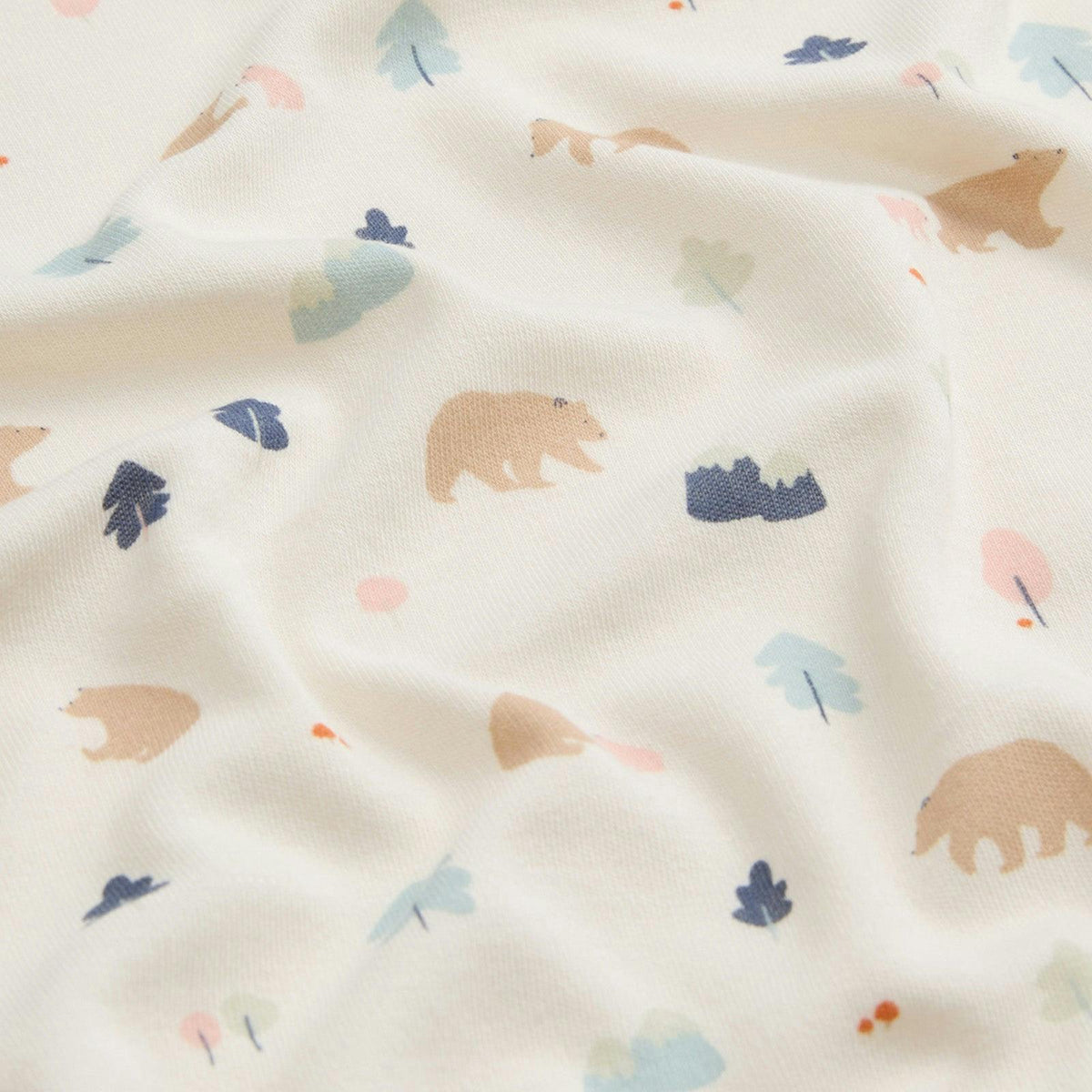 Bear Print Clever Zip Baby Pajamas