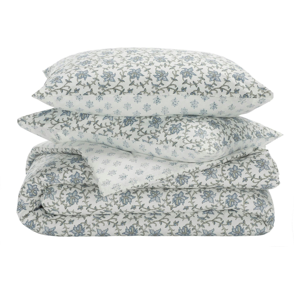 Floral Reversible Comforter Set, Blue