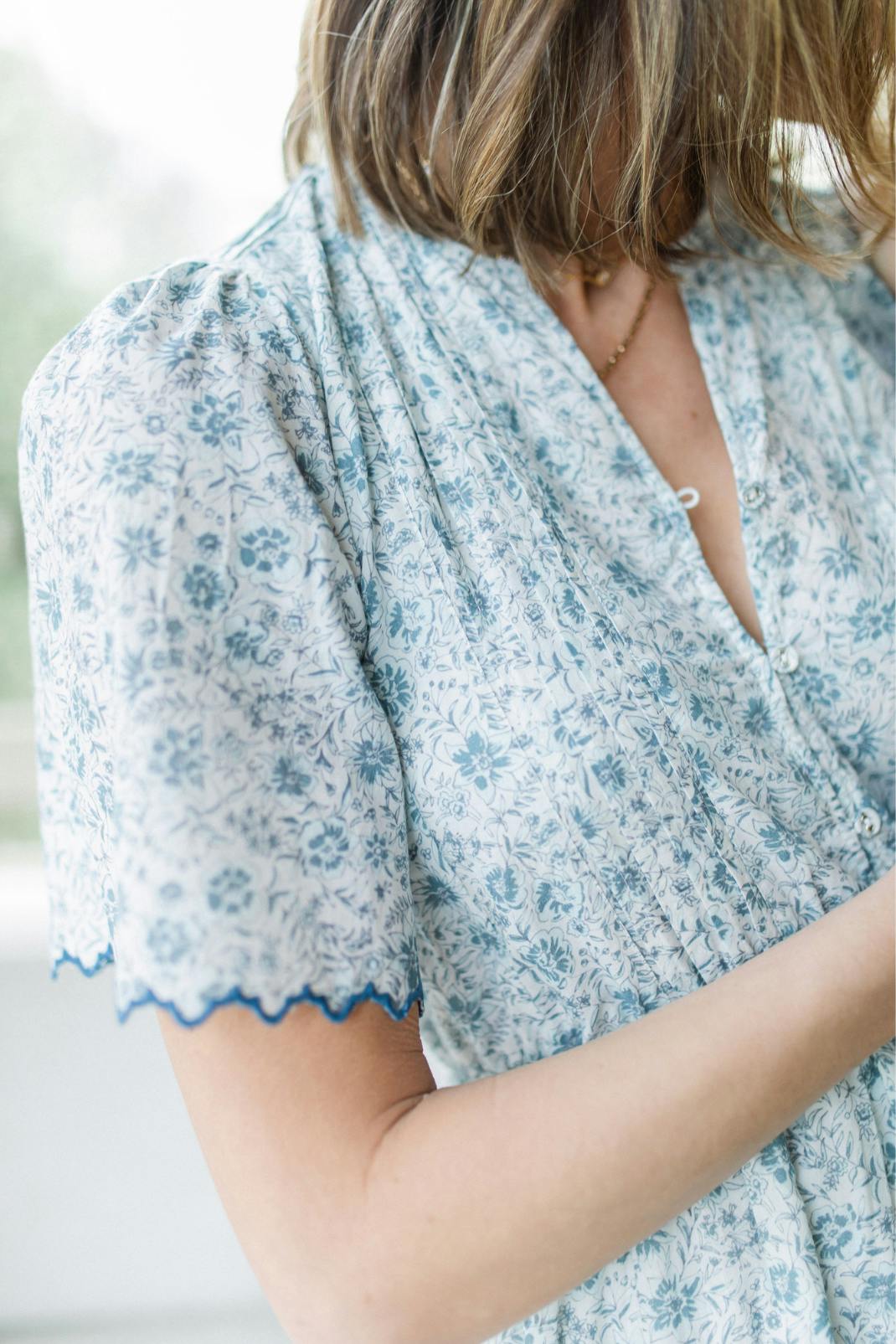 Lindsay Dress in Floral Blues