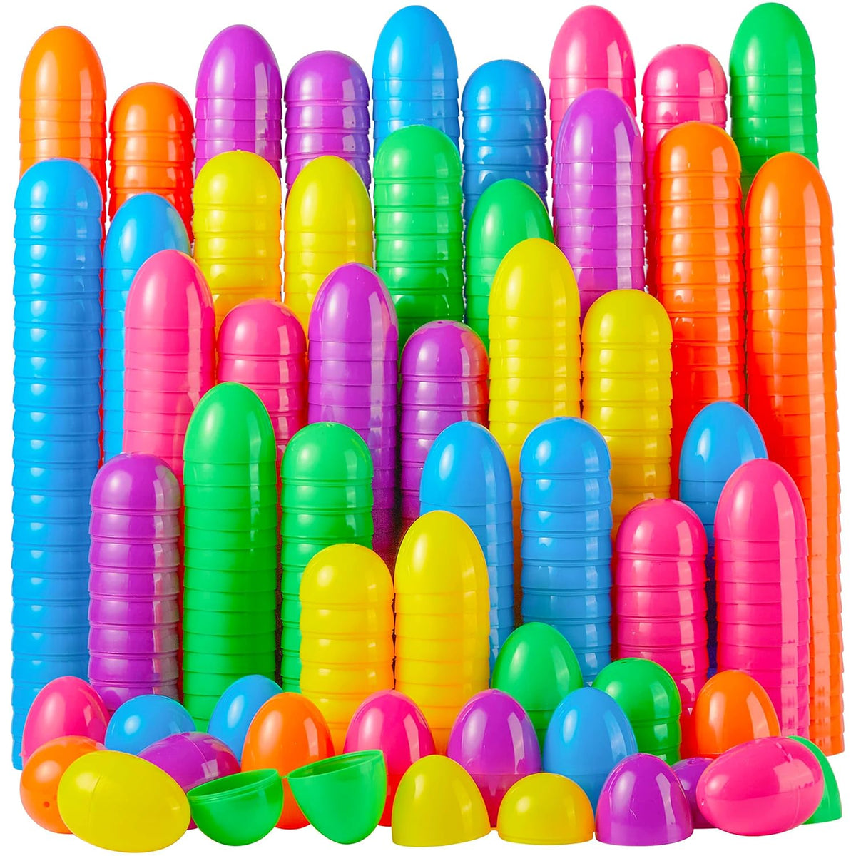 500Pcs Easter Eggs Bright Color Plastic Fillable For Easter Hunt Party Favors