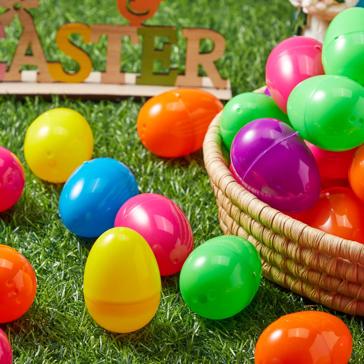 500Pcs Easter Eggs Bright Color Plastic Fillable For Easter Hunt Party Favors