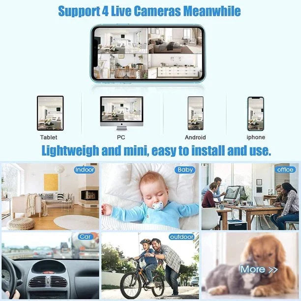 Mini Wireless Magnetic Camera – Live Audio & Video Feed with Magnet Mount for Home & Car