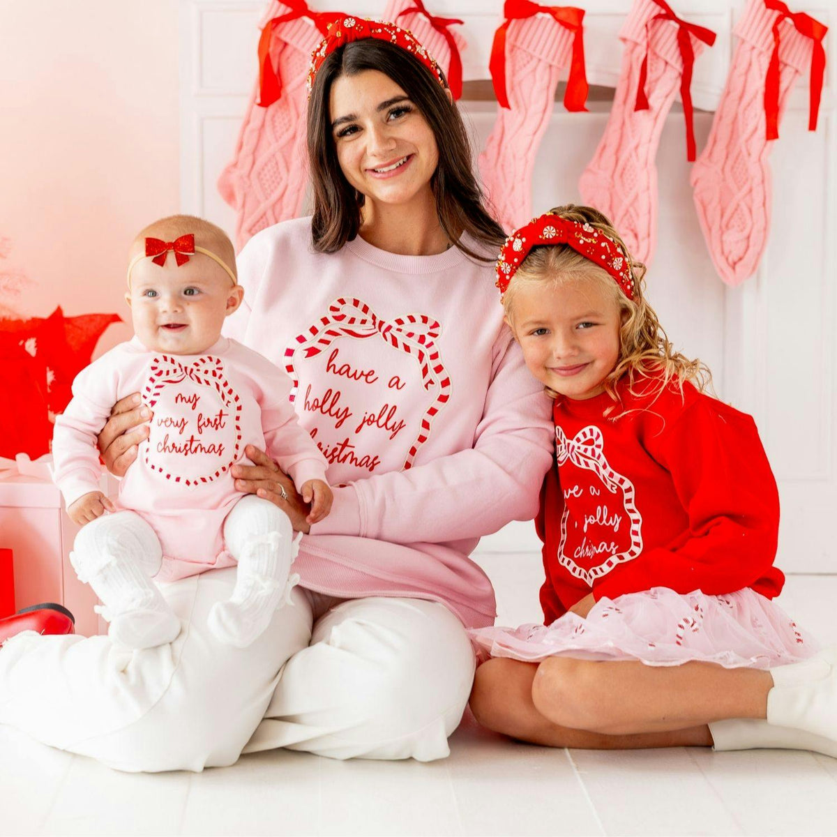My First Christmas Sequin Bow Patch Long Sleeve Romper