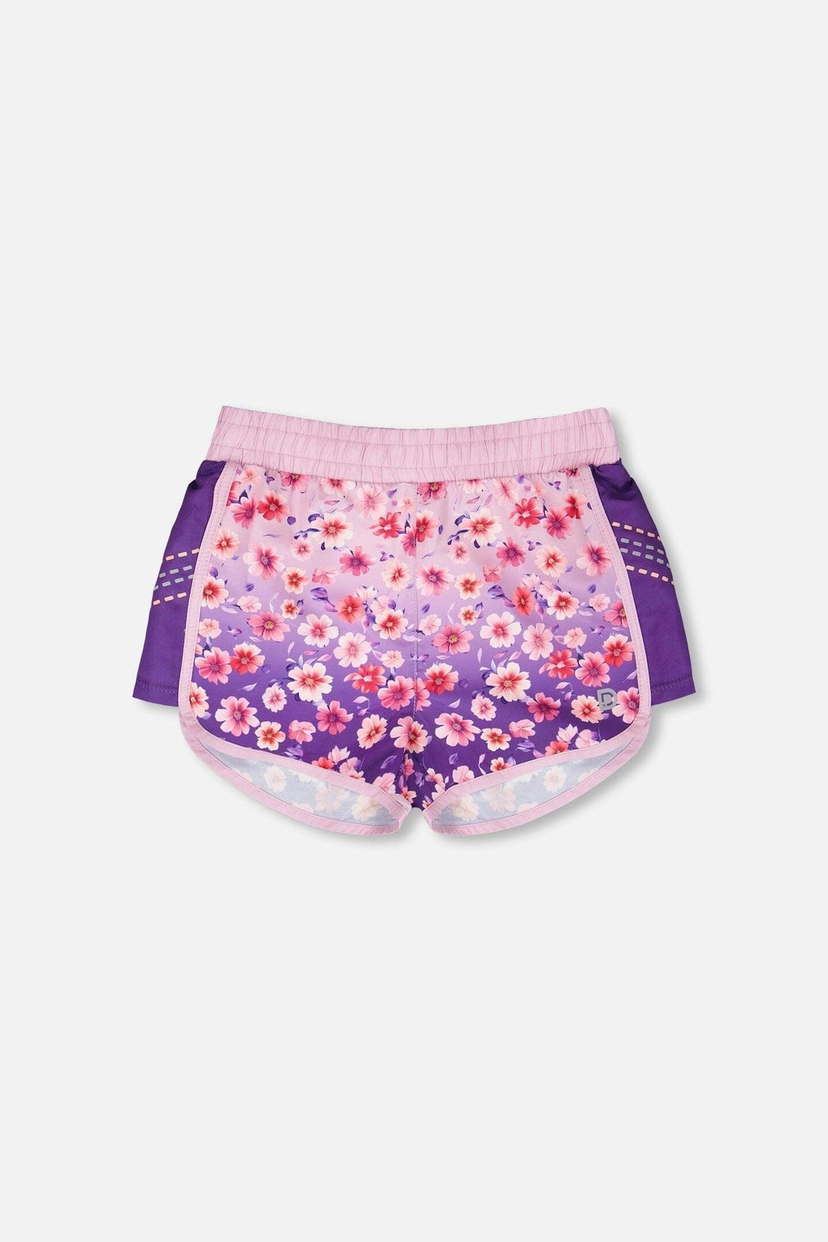 Athletic Shorts In Recycled Polyester Mauve Floral Gradient