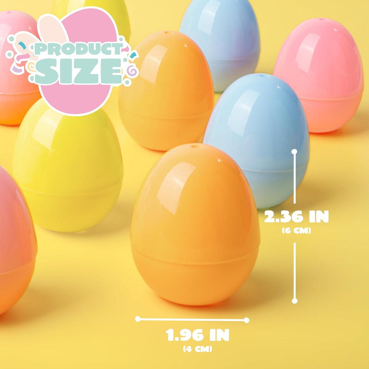 1000Pcs 2.3in Colorful Bright Plastic Pastel Easter Eggs for Easter Hunt